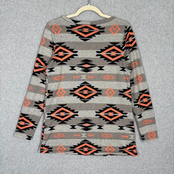 Living Doll Sweater Womens‎ XL Tan Gray Aztec Southwestern Tribal Tunic Thin - Picture 7 of 9